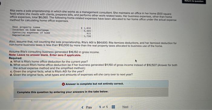  please need help on a, b Rita owns a sole proprietorship