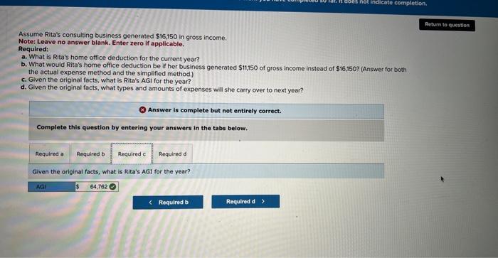 bills, and performs other work-related tasks. Her business expenses, other than home