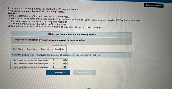 office expenses, total $6,060. The following home-related expenses have been allocated to