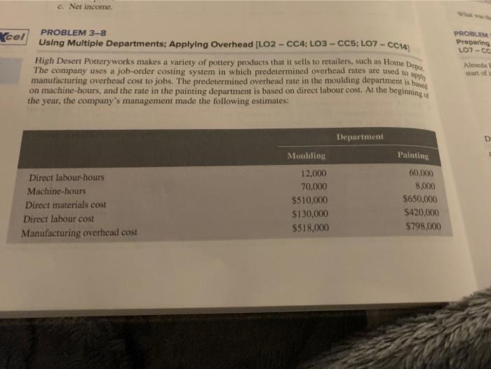  c. Net income PROBLEM 3-8 PROBLEMA Preparing LOW-CC cel Using Multiple