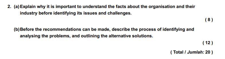 2. (a) Explain why it is important to understand the facts