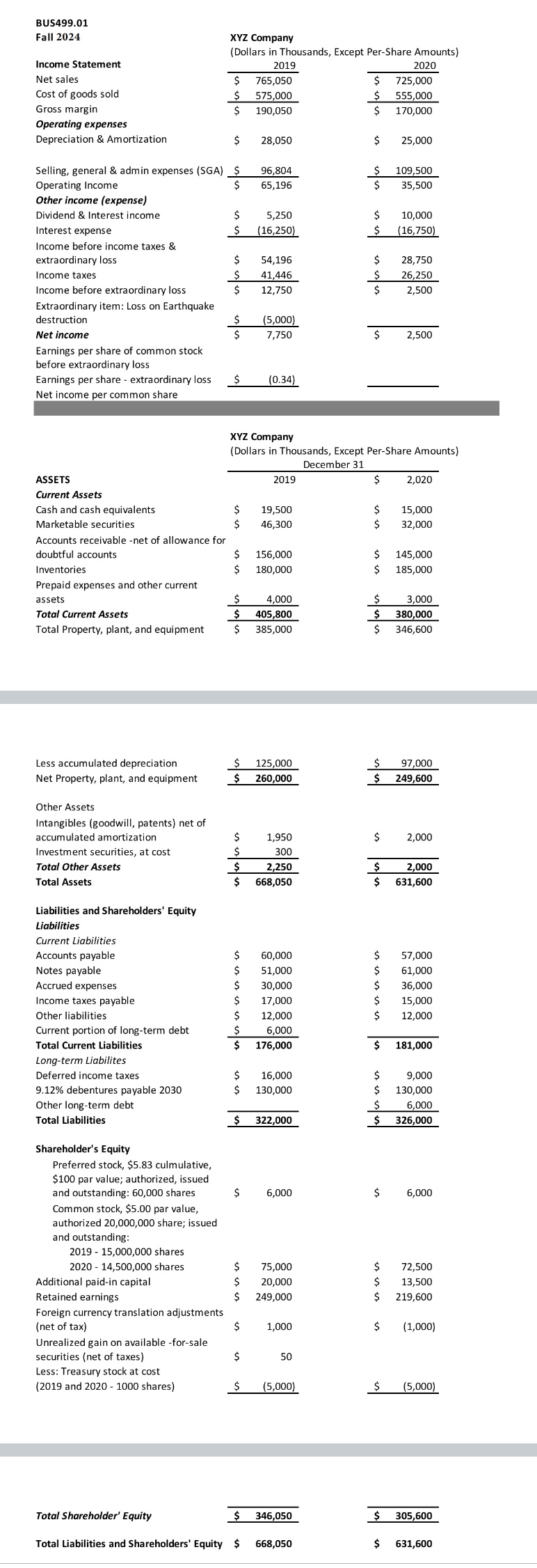  1. Create a Common Size Income statement from the provided income