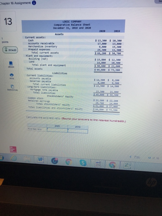 3012:34 LOGIC COMPANY Comparative Income Statement For Years Ended December 31, 2019
