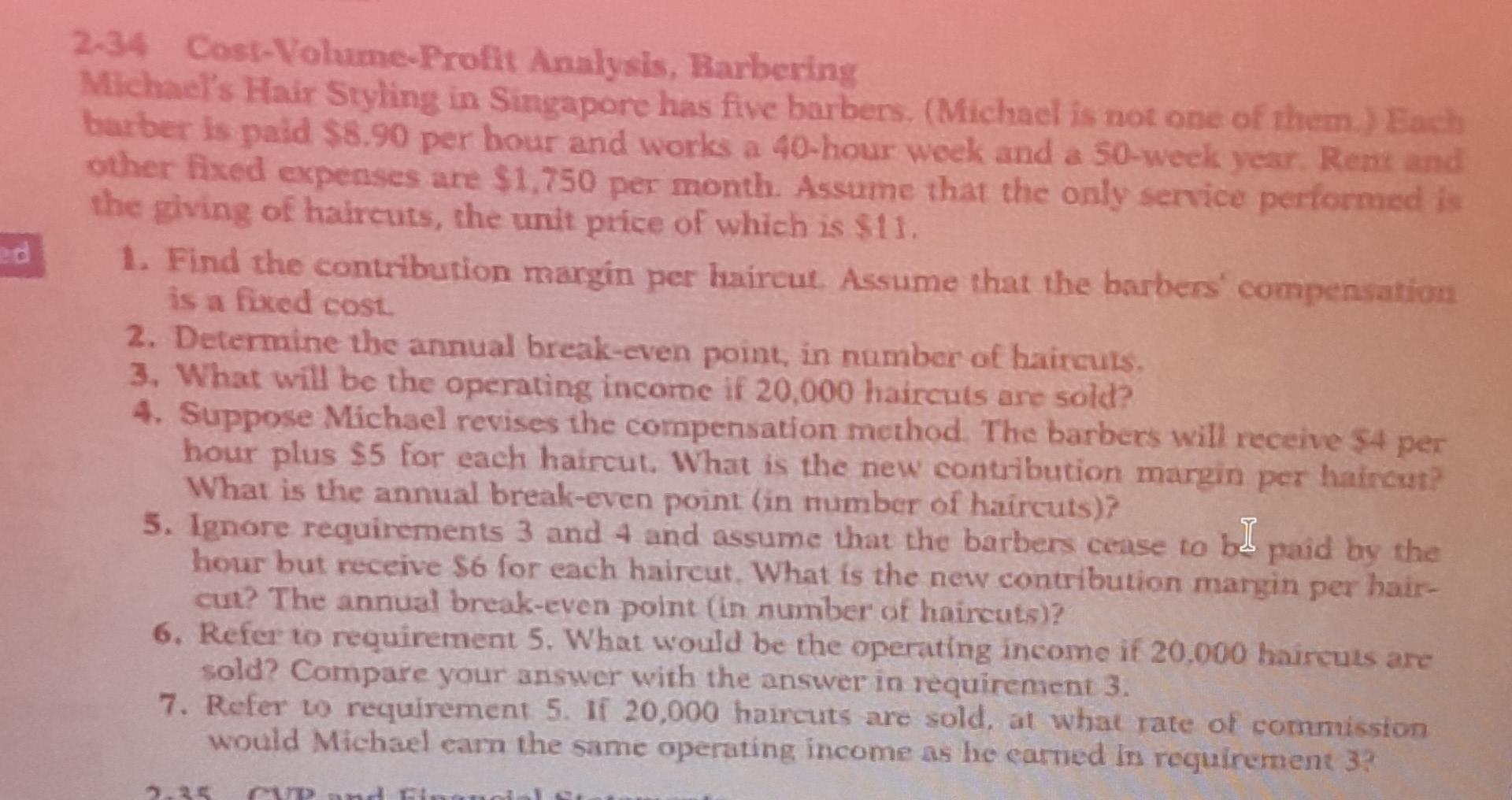 and operates a restaurant Her the costs are $10.500 per month. Luncheons