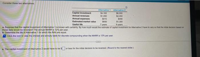  Consider these two allernatives these data would be reversed? The annual
