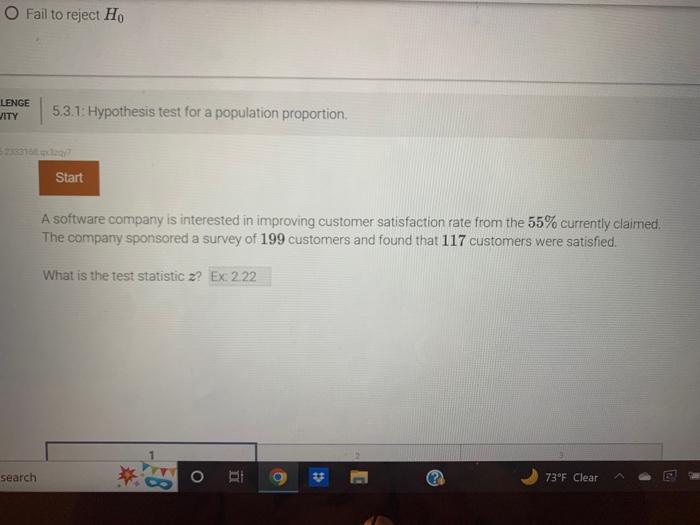  5.3.1: Hypothesis test for a population proportion. A software company is