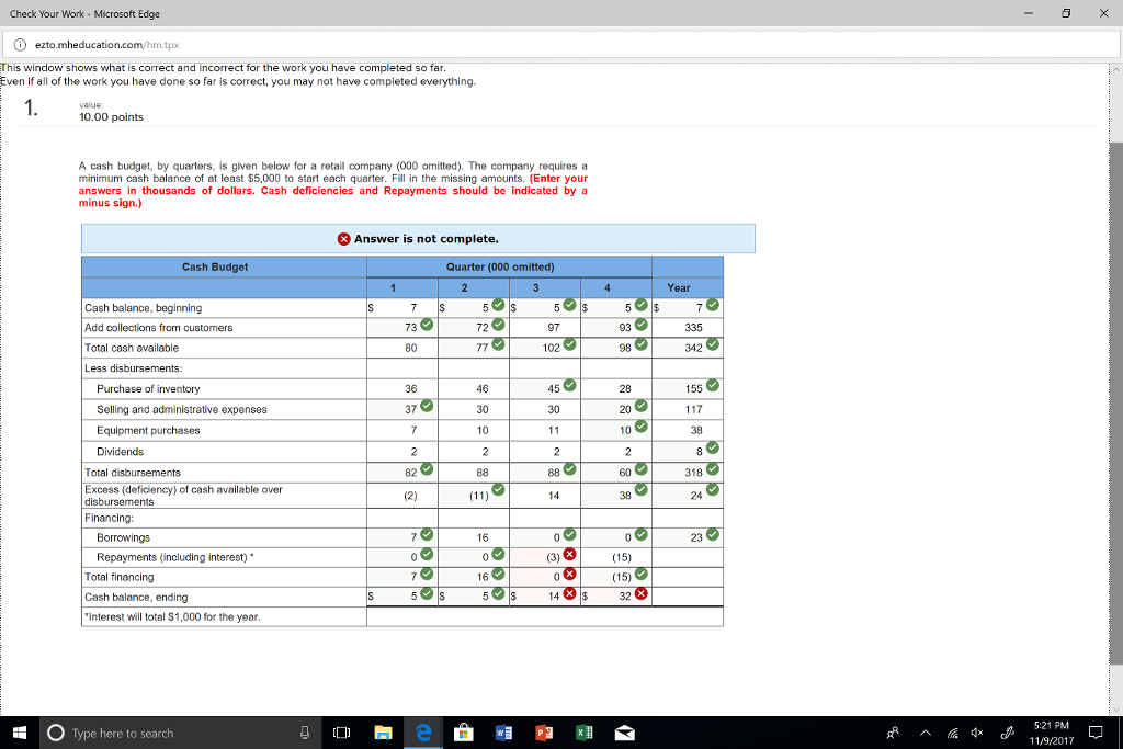  Check Your Work Microsoft Edge This winclow shows what is correct