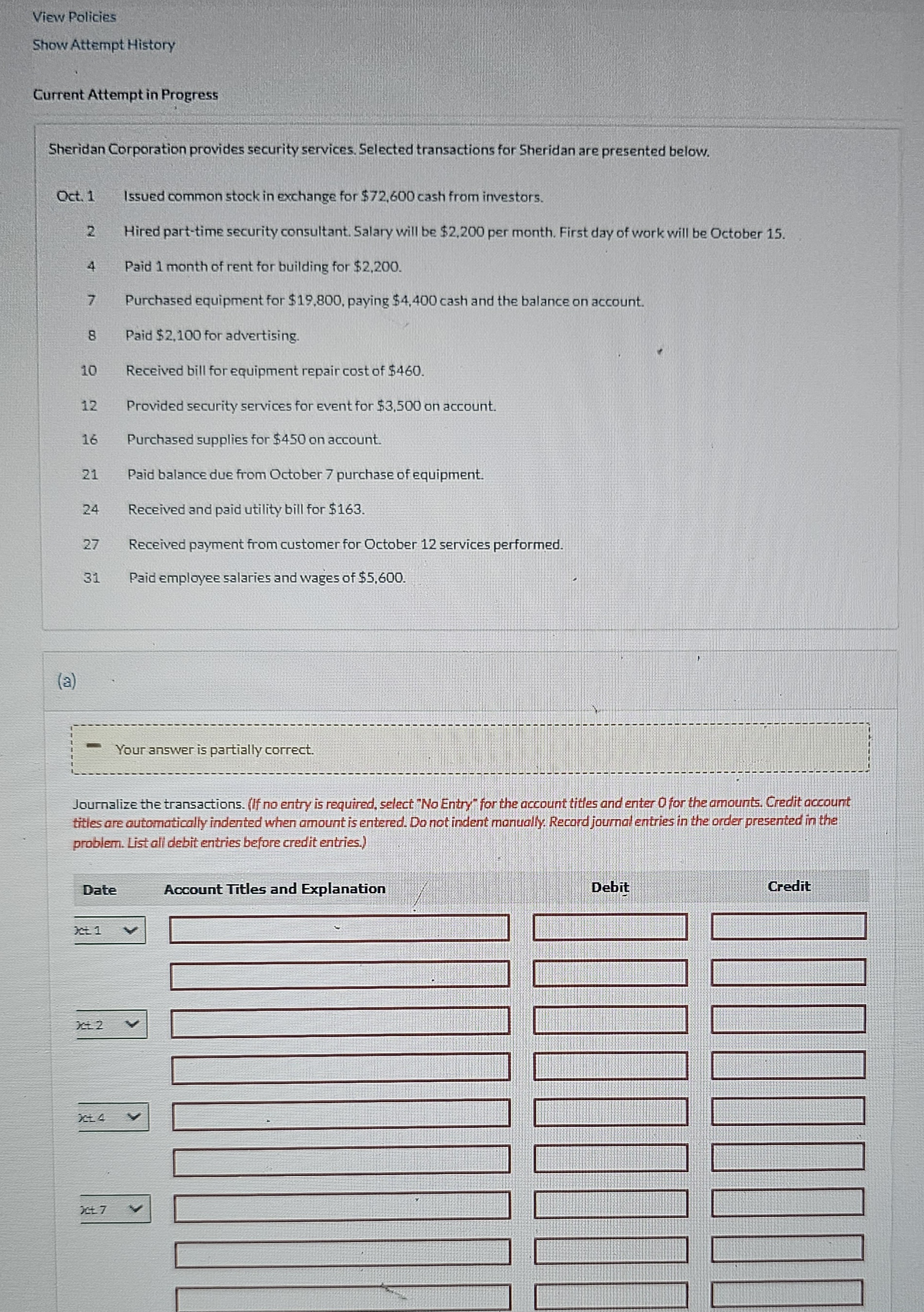  use this dATA TO CREATE THE T-ACCOUNT' Current Attempt in Progress