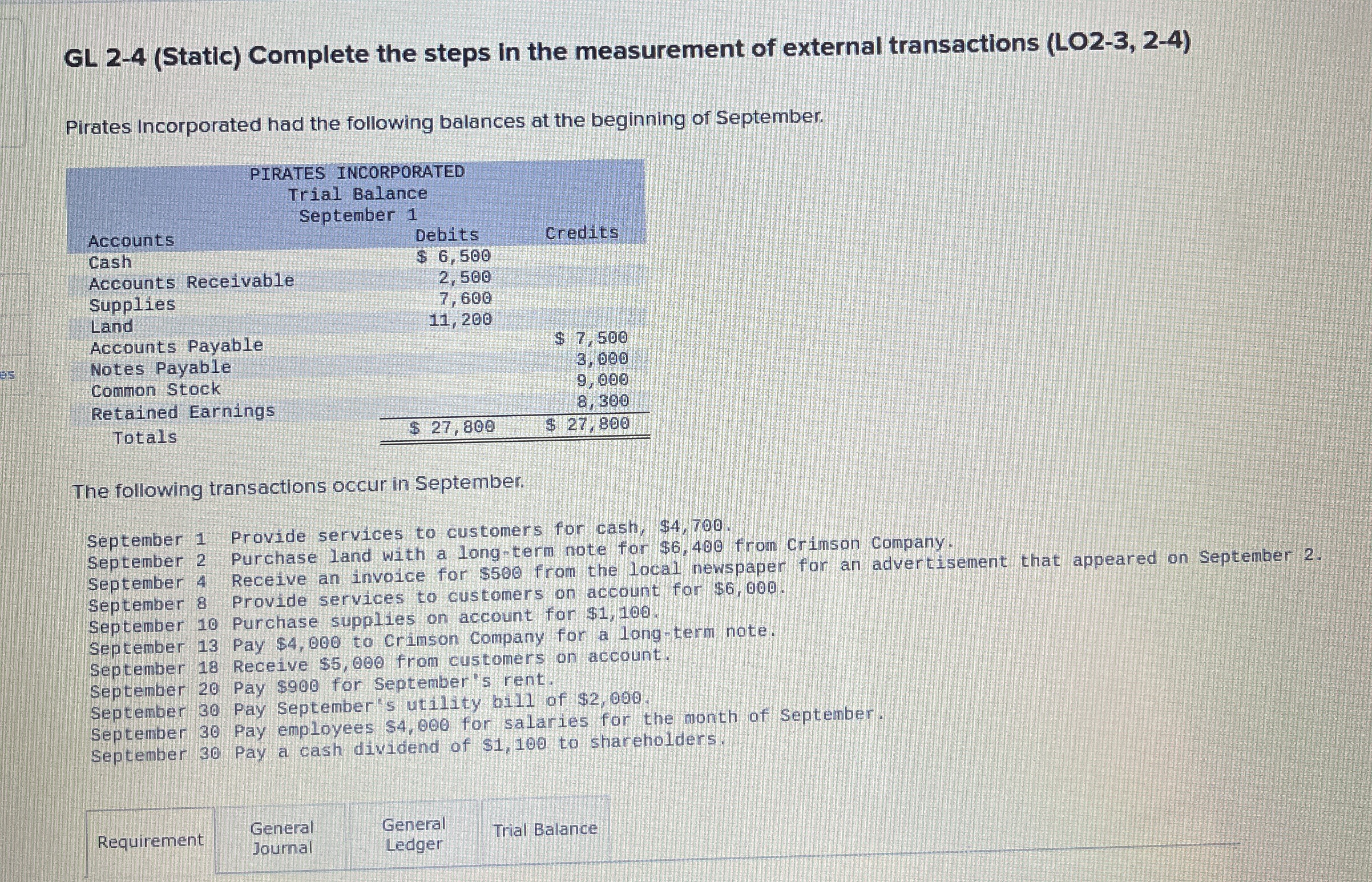  GL 2-4(Static) Complete the steps in the measurement of external transactions