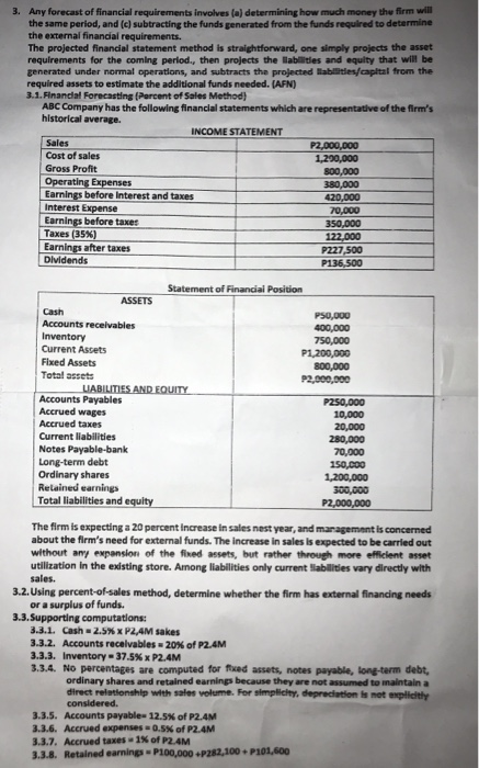 requirements involves la determining how much money the firm will the same