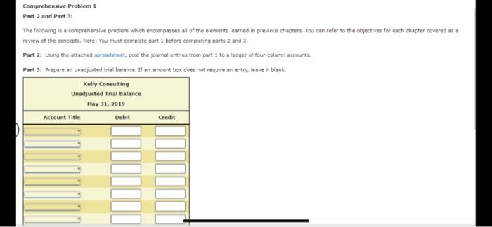 Accounting Cycle Project: Q8 Comprehensive Problem 1 Part 2 and Part 3: