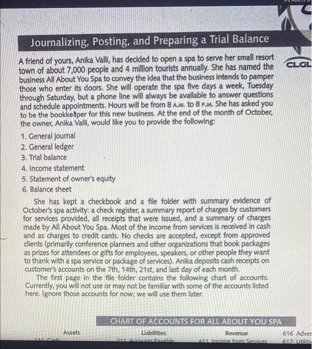  I need Step 2 which is post the entries to the