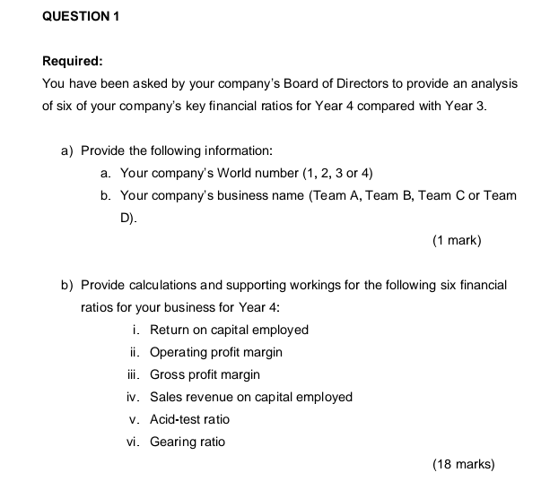  attached below are the year 4ratios below are the year 3