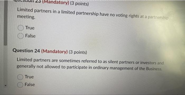 owners who find mutual benefit from working togetherf. True False Question 6