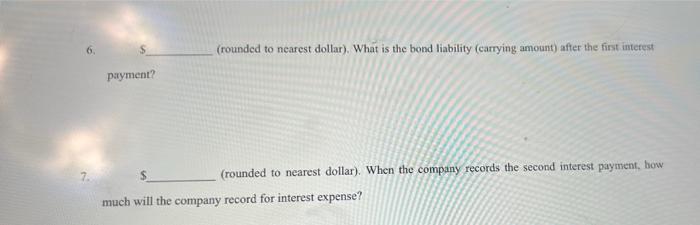 the nearest dollar)TR issues 6.0%, 10-year bonds with a total face amount