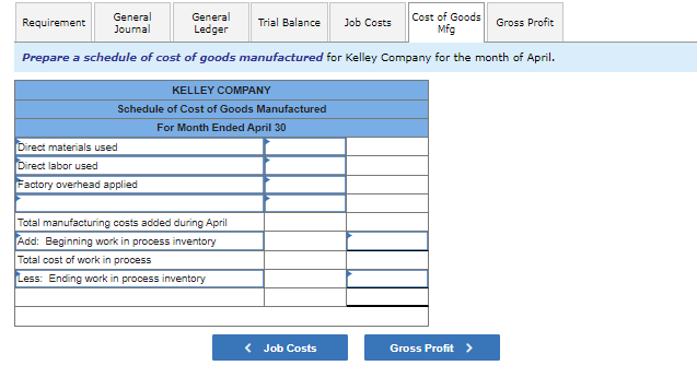 balance of $85,000. b. Raw materials purchases in April are $502,000, and