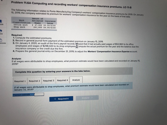 Work classification office work Shop work Amount of Estimated Insurance Wages Rates