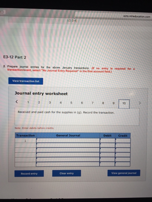 the January 2013 transoctions: a. Received a $690 deposit from a customer