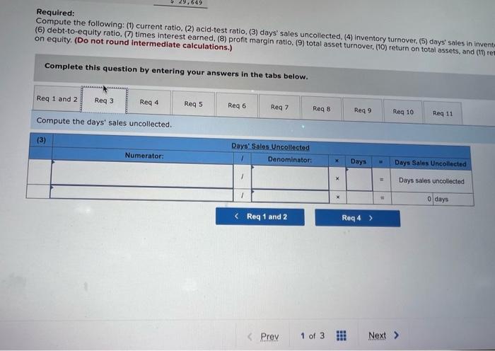 selected balance sheet amounts at December 31 of the prior year were