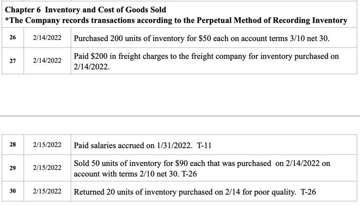  Please provide the journal entry and T Account Posting for each