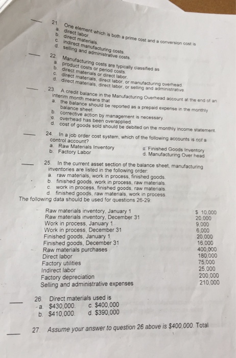  21. One element which is both a prime cost and a