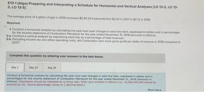 PLEASE SOLVE ASAP! THANK YOU E13-1 (Algo) Preparing and Interpreting a Schedule