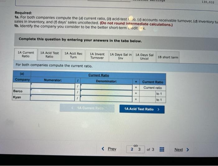 companies compute the (a) current ratio, (b) acid-test ratio, (d) accounts receivable