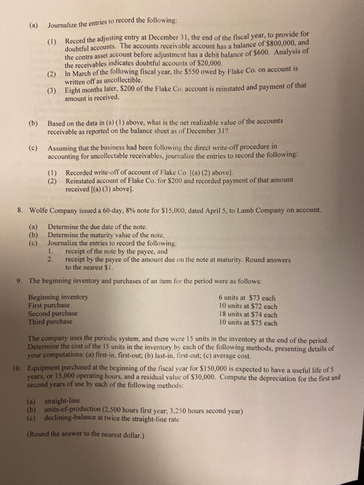 In the first column at the right, indicate the nature of each