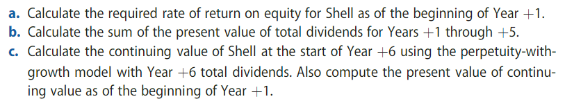 Calculation of Dividends-Based Value. Royal Dutch Shell (Shell) is a petroleum and