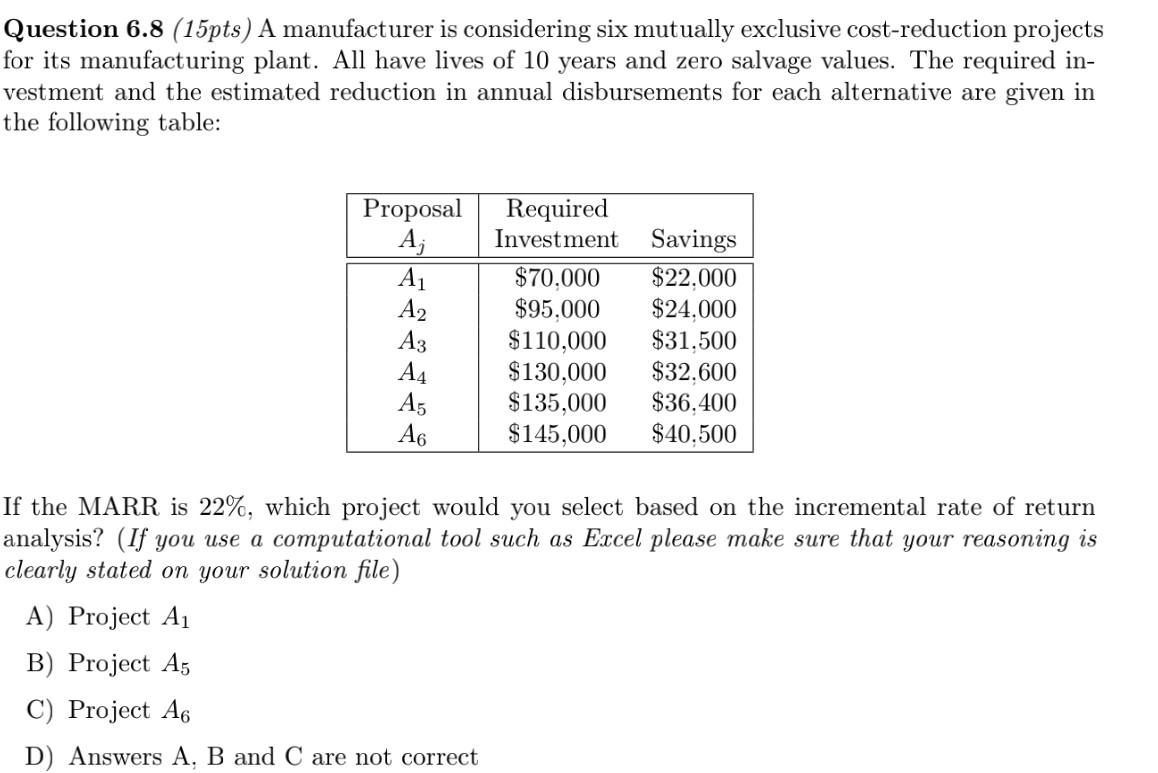 pls explain like its a written exam Question 6.8 (15pts) A