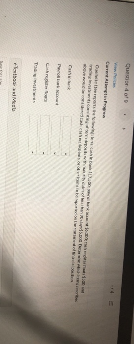  Question 4 of 9 View Policies Current Attempt in Progress Ouellette
