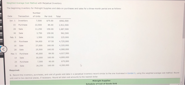  Weighted Average Cost Method Weighted Average Cost Method with Perpetual Inventory