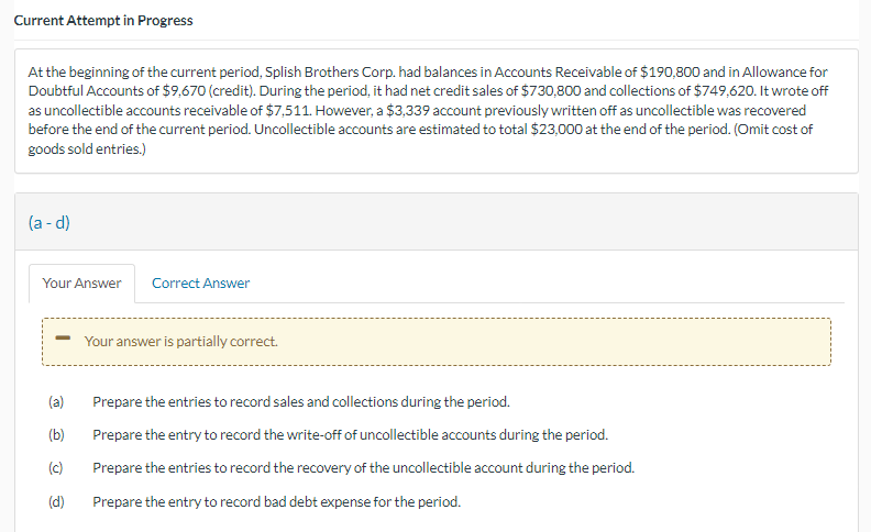 Ending balance in Allowance for Doubtful Accounts $ No. Account Titles and