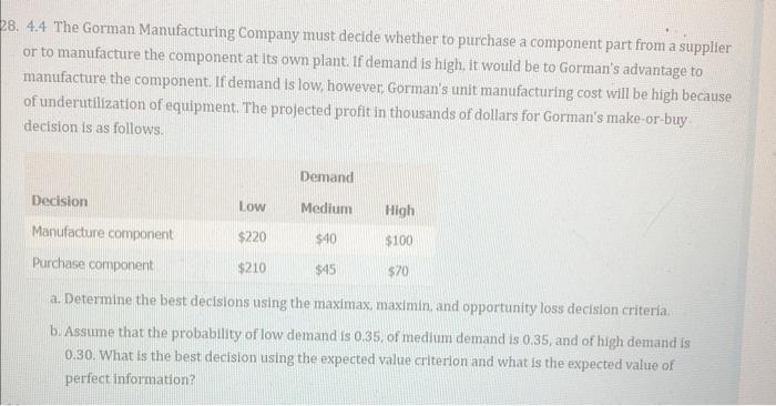 answer a & b, provide formulas on how you came to answer.