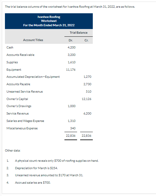 Please help with the Owner's Equity Statement and the Balance sheet/liabilities. Thanks!