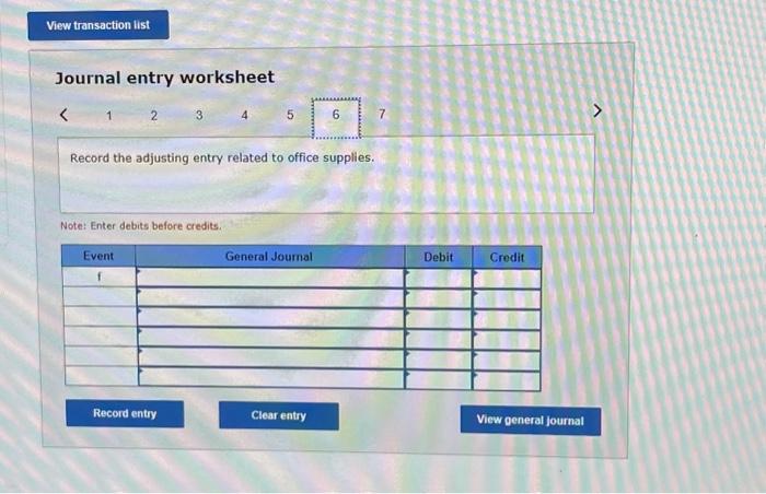 seven adjusting entries a. through g. that likely were recorded. Hint The