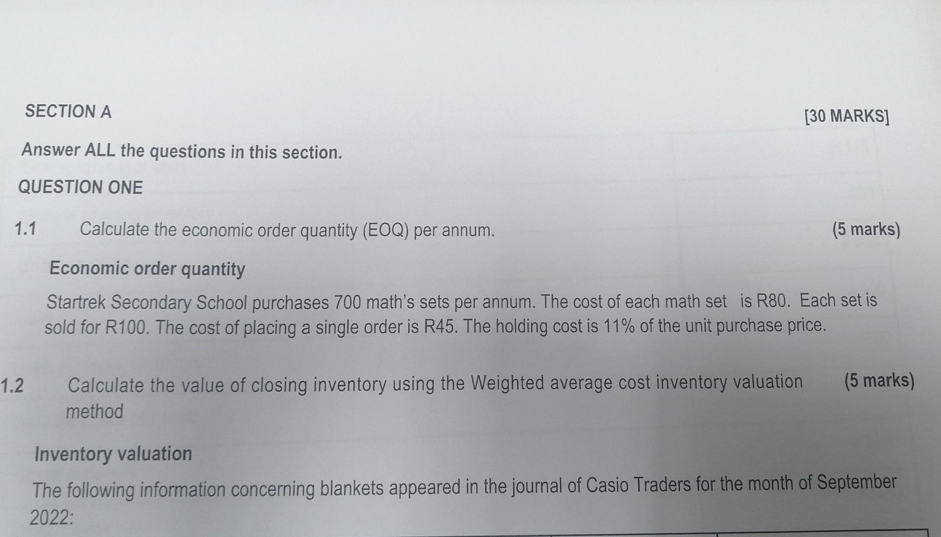  SECTION A [30 MARKS] Answer ALL the questions in this section.