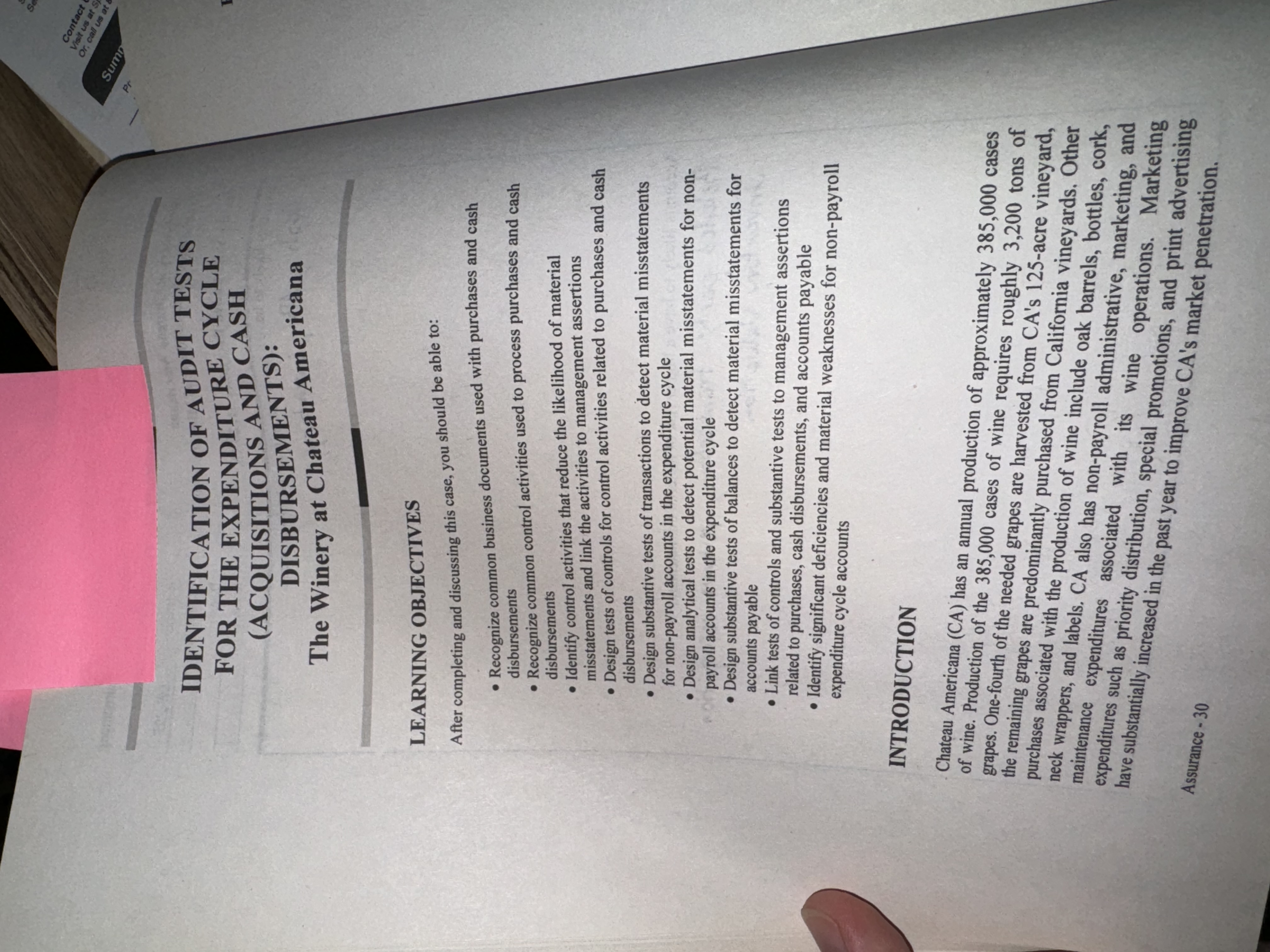  LEARNING OBJECTIVES After completing and discussing this case, you should be