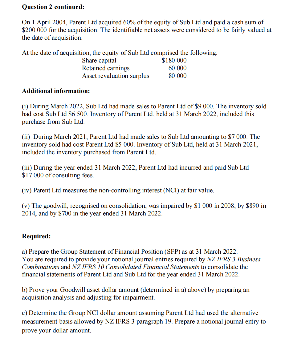 say thing else extra. QUESTION 2 a) continued: (v) Intergroup dividends: (vi)