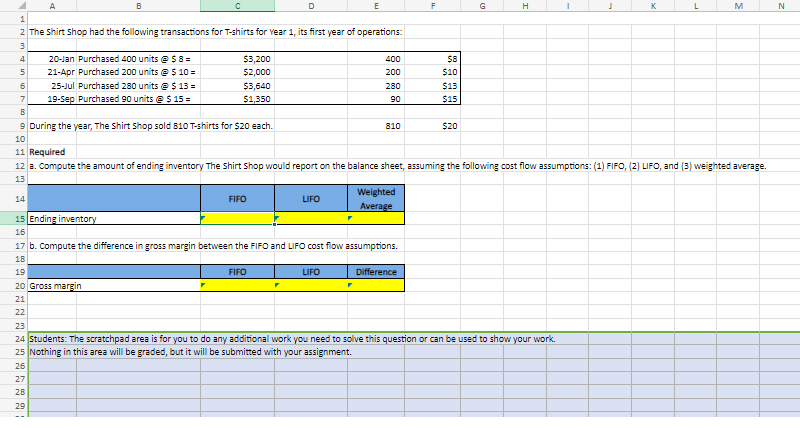  b. Compute the difference in gross margin between the FIFO and