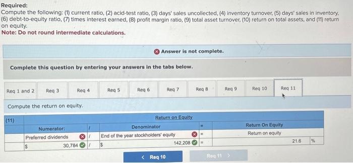 (9) total asset turnover, (10) return on total assets, and (11) return