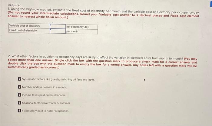 Big Sky, Montana, has accumulated records of the total electrical costs of