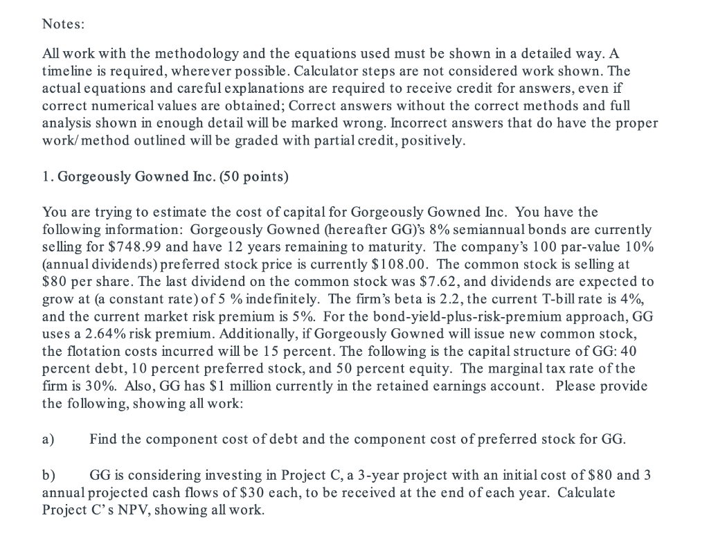 Notes: All work with the methodology and the equations used must