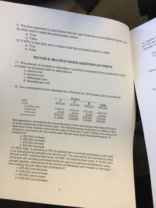  9. The time expected to pass before the net cash flows