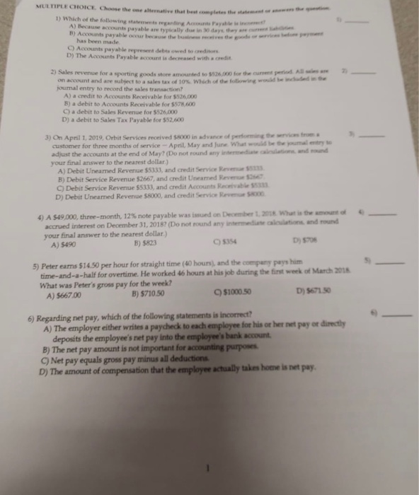  answer all MULTIPLE CHOICE. Choose the wealt h 1) Which of