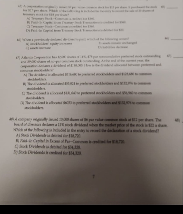 the following statement Pay s A) Because accounts payable arutally du d