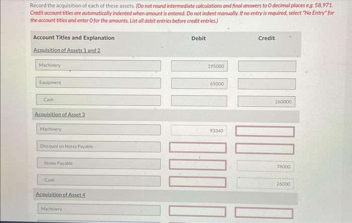 well. All this was done during the current year. Assets 1 and