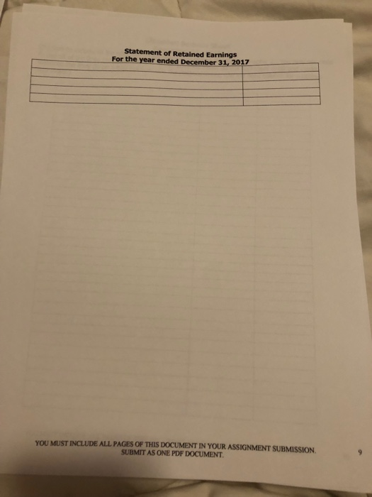 Ear Gassified Balance Sheet on the pages which follow. To get full