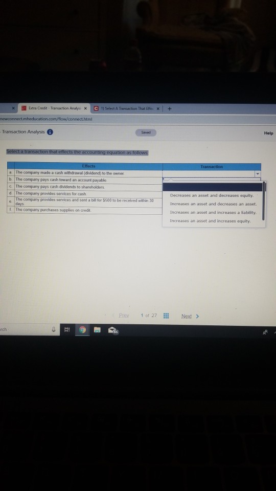 Extra Credit-Transaction Analysi > 1) Select A Transaction That Efec 1