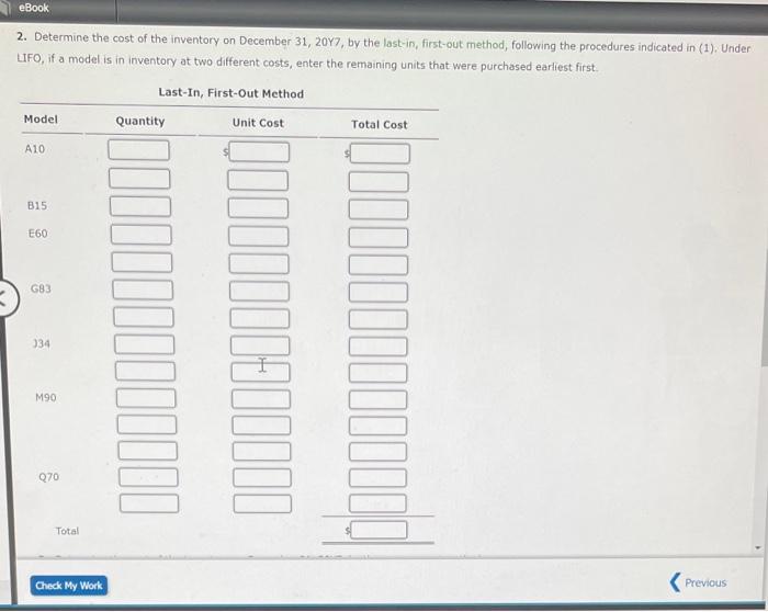 and the inventory 2097, of Amsterdam Appliances are summarized as follows: Purchases